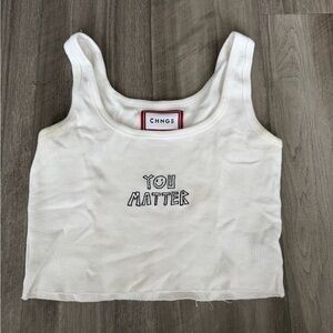 CHNGE White Textured Tank Top